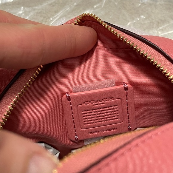 NWT Coach Mini Dempsey Camera Bag With Garden Plaid Print & Patch In Gold/Taffy - Picture 10 of 13